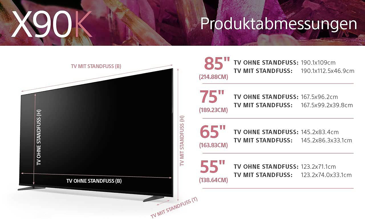 تلویزیون سونی X90K سایز 55، 65، 75، 85 اینچ